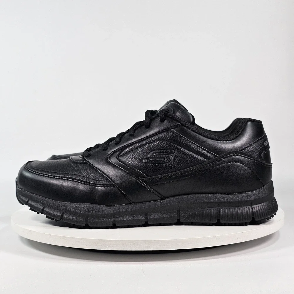 New Skechers Nampa-Wyola Black Food Service Shoe Women's 8 Non Slip Memory Foam
